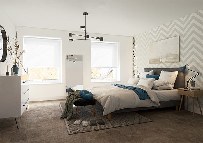 Verona, Pure White - Motorised Roller Blind - Image 7